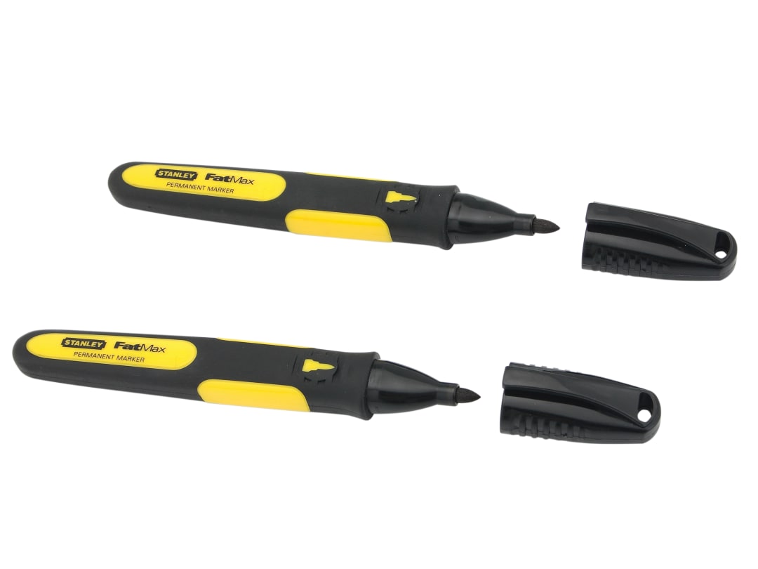 STANLEY® Hand Tools Fine Tip Marker Black (Pack 2) 0-47-312