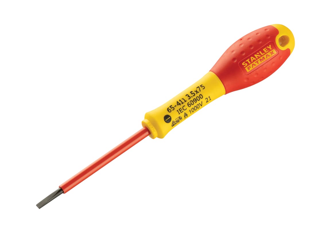 STANLEY® Hand Tools FatMax® VDE Insulated Screwdriver Parallel Tip 3.5 x 75mm 0-65-411