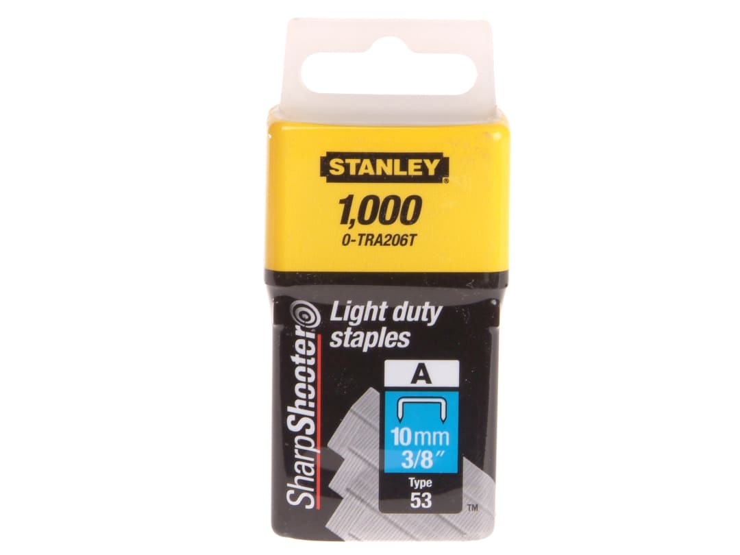STANLEY® Hand Tools TRA2 Light-Duty Staple 10mm TRA206T (Pack 1000) 0-TRA206T