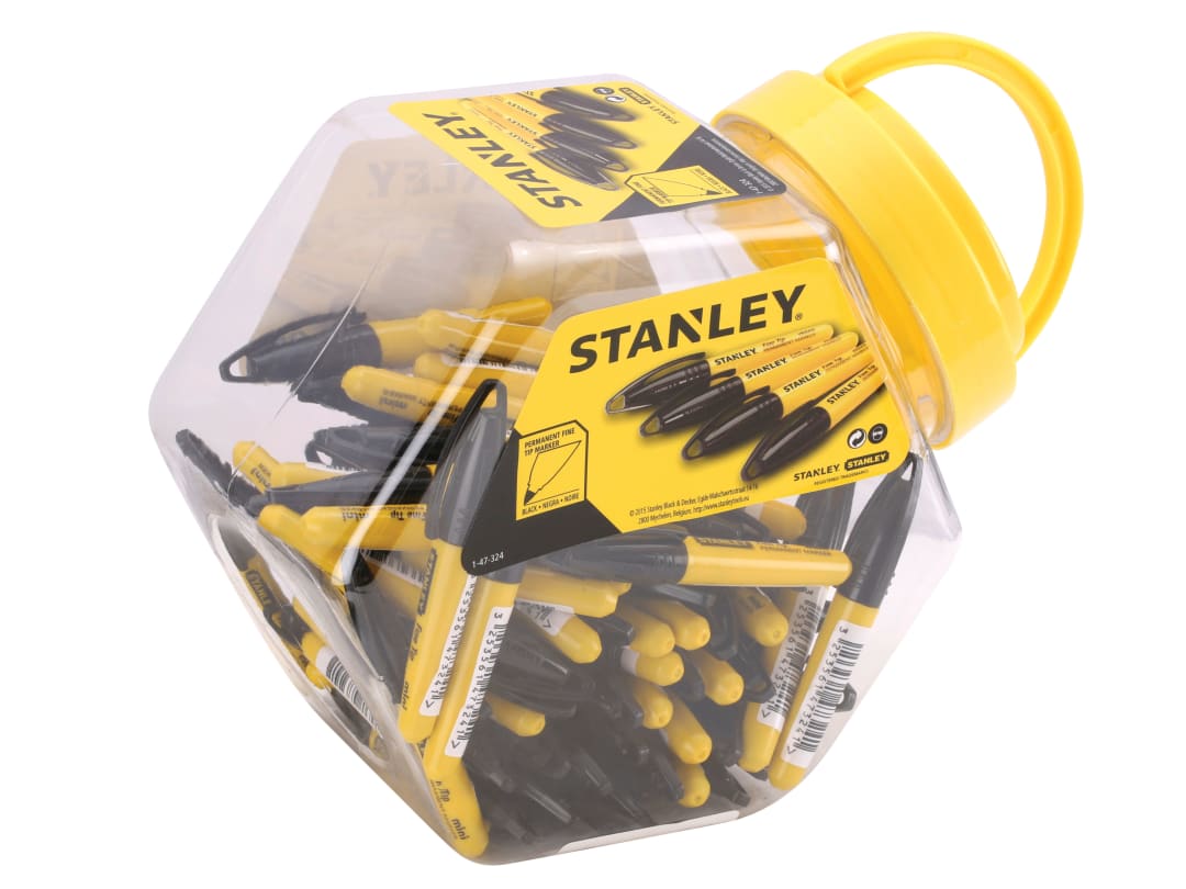 STANLEY® Hand Tools Mini Fine Tip Marker Black (Tub 72) 1-47-324