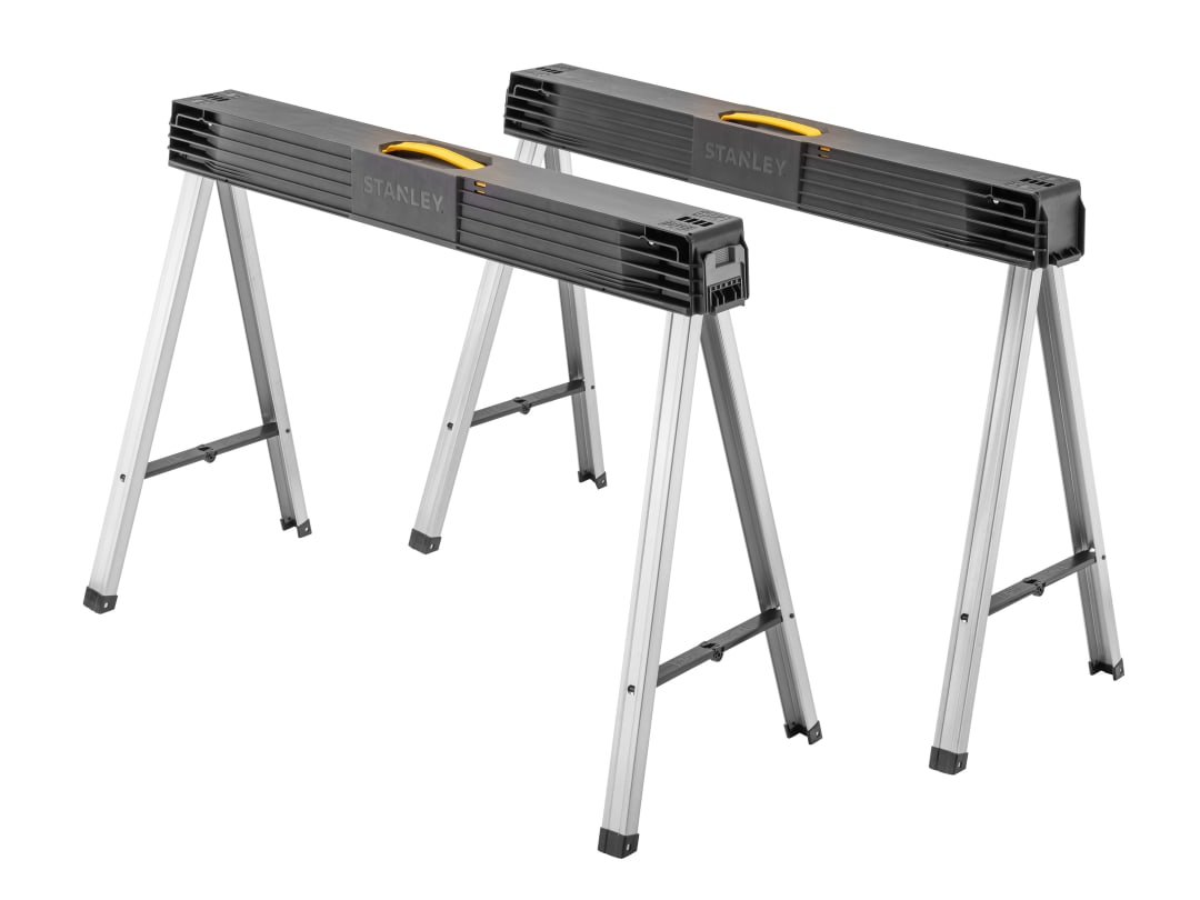 STANLEY® Hand Tools Folding Metal Leg Sawhorses (Twin Pack) 1-97-475