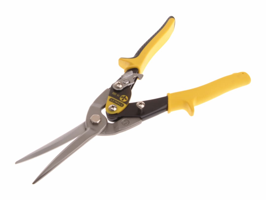 STANLEY® Hand Tools Yellow Long Aviation Snips Straight Cut 300mm (12in) 2-14-566
