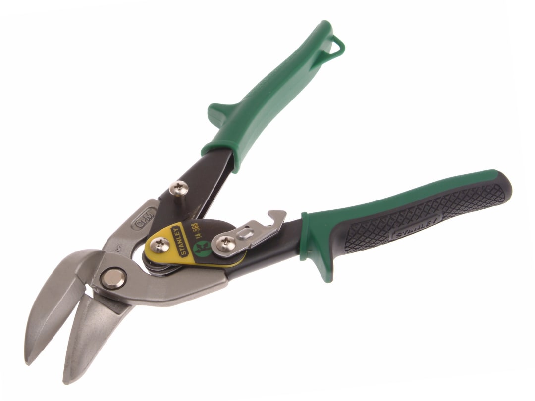 STANLEY® Hand Tools Green Offset Aviation Snips Right Cut 250mm (10in) 2-14-568