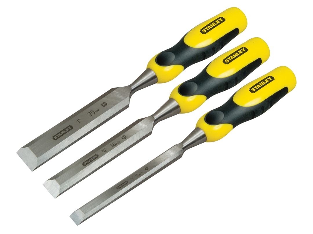 STANLEY® Hand Tools DYNAGRIP™ Bevel Edge Chisel with Strike Cap Set, 3 Piece 2-16-883