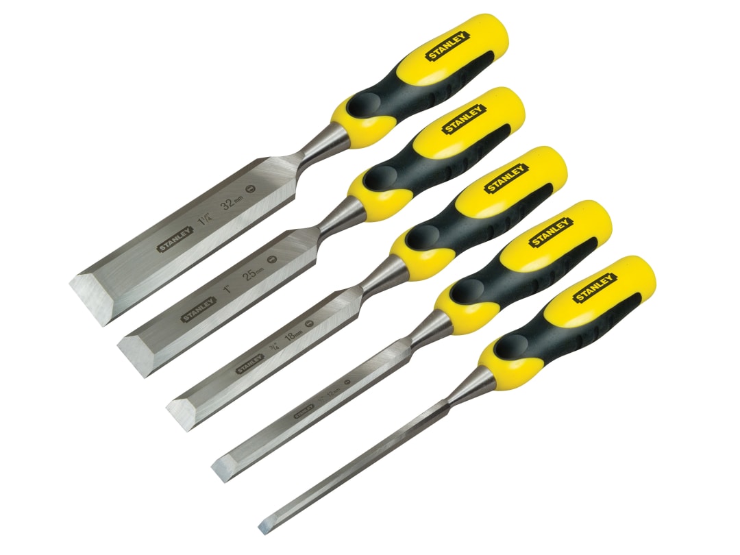 STANLEY® Hand Tools DYNAGRIP™ Bevel Edge Chisel with Strike Cap Set, 5 Piece 2-16-885