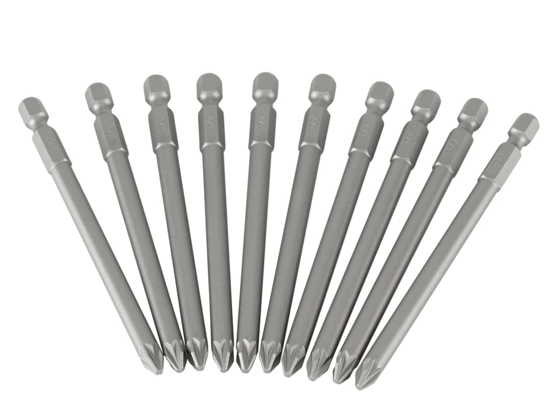 STANLEY® Hand Tools Pozidriv Power Bits PZ2 x 100mm (Box 10) 3-68-807