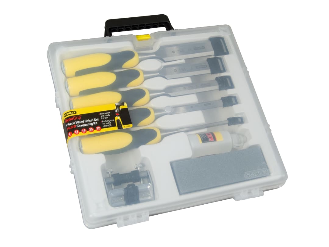 STANLEY® Hand Tools DYNAGRIP™ Chisel with Strike Cap Set, 5 Piece + Accessories 5-16-421
