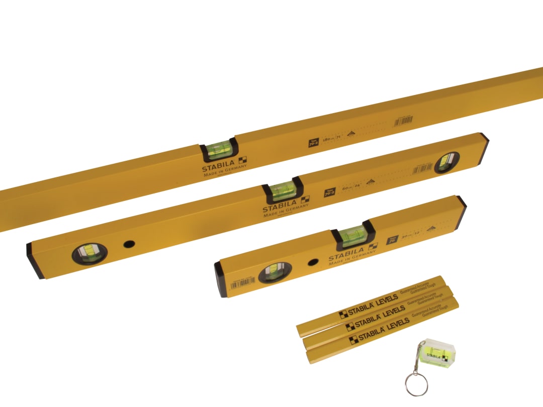 Stabila 70-2 Double Plumb Spirit Level Pack 30cm 60cm & 180cm 14955