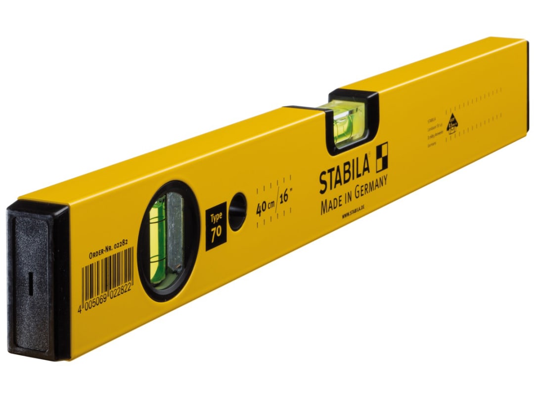 Stabila 70-40 Single Plumb Spirit Level 2 Vial 40cm 02282