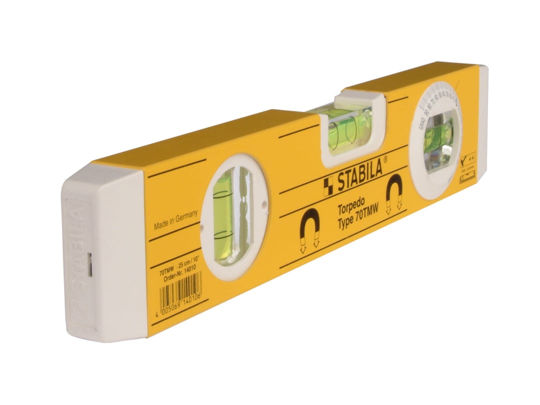 Stabila 70TMW Torpedo Level 26cm Magnetic Base & Rotatable Angle Vial 14010