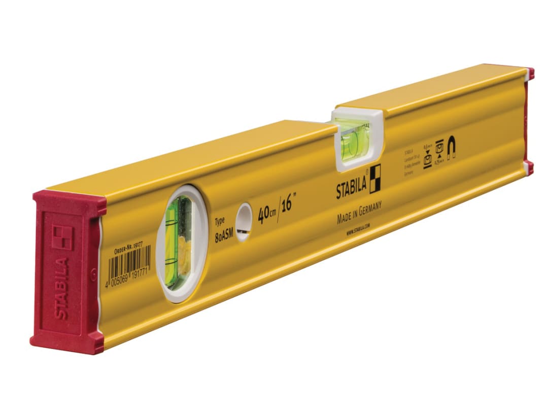 Stabila 80 ASM Magnetic Spirit Level 2 Vial 19177 40cm 19177