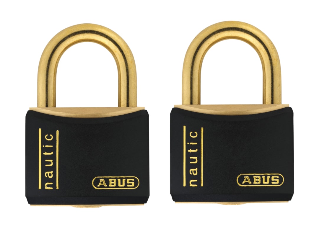 ABUS Mechanical T84MB/40mm Black Rustproof Padlock Twin Pack Carded 10035278-01