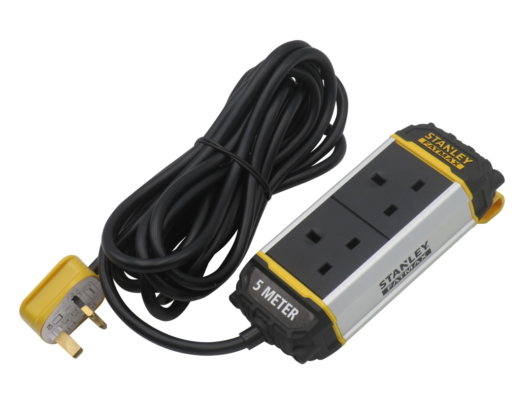 STANLEY® Electrical 2-Gang Powerboard with Belt-Clip 5m SXECFK0AHJE