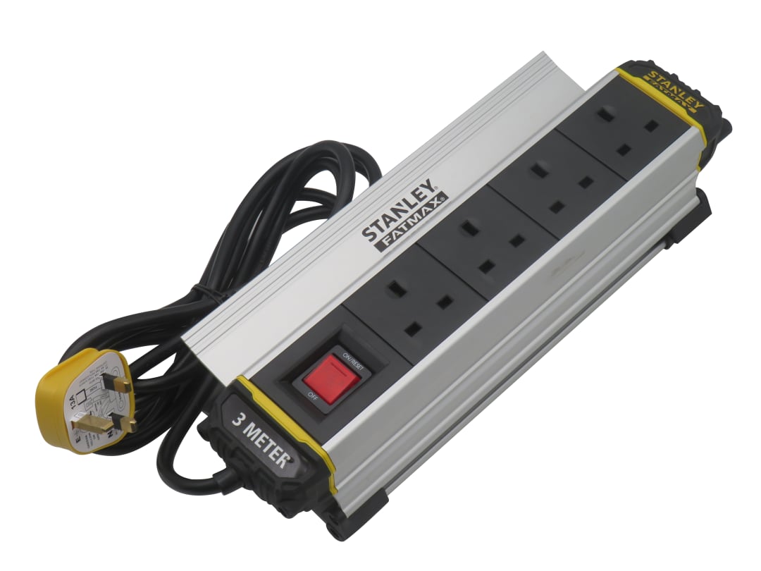STANLEY® Electrical 4-Gang IP20 Powerboard with Clamp 3m SXECFH2IHFE