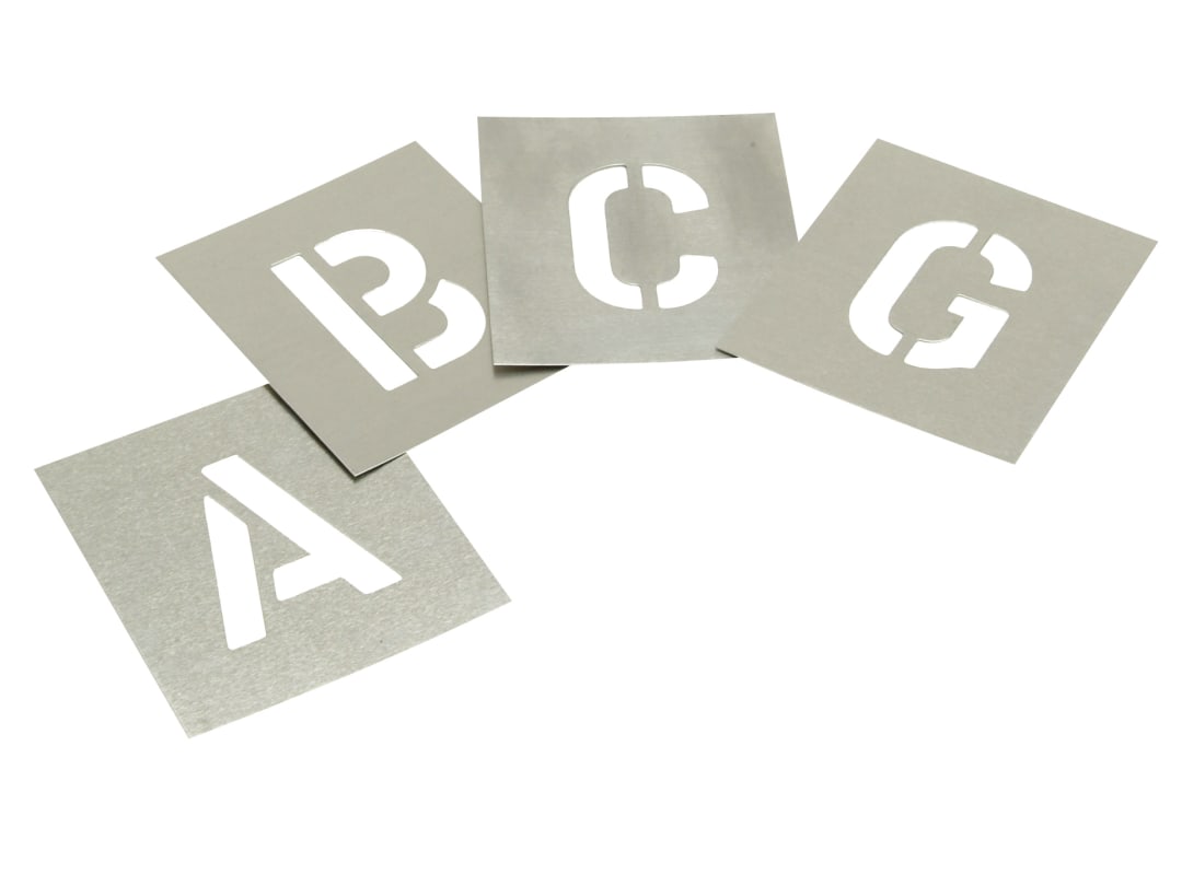 Stencils Set of Zinc Stencils - Letters 2in Walleted L2W