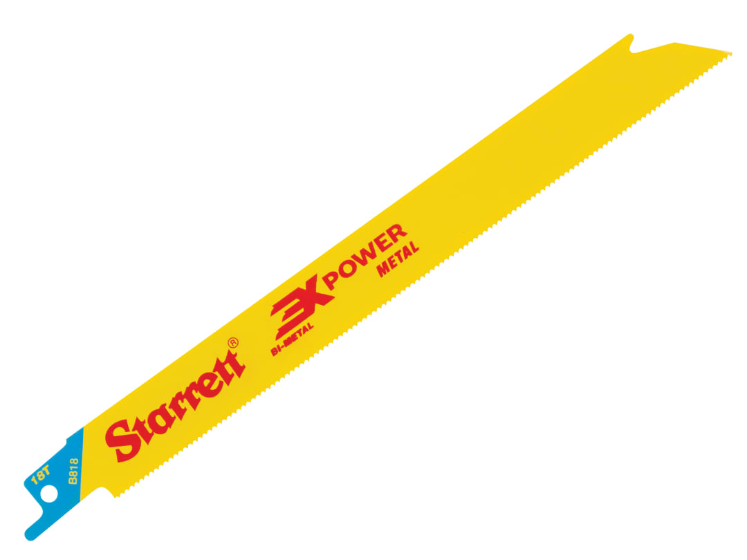 Starrett B818-5 Bi-Metal Reciprocating Blade, Metal Straight 203mm 18 TPI (Pack 5) B818-5