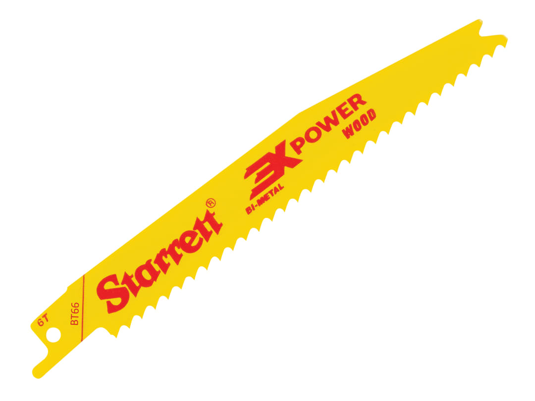 Starrett BT66-5 Bi-Metal Reciprocating Blade, Wood Tapered 152mm 6 TPI (Pack 5) BT66-5