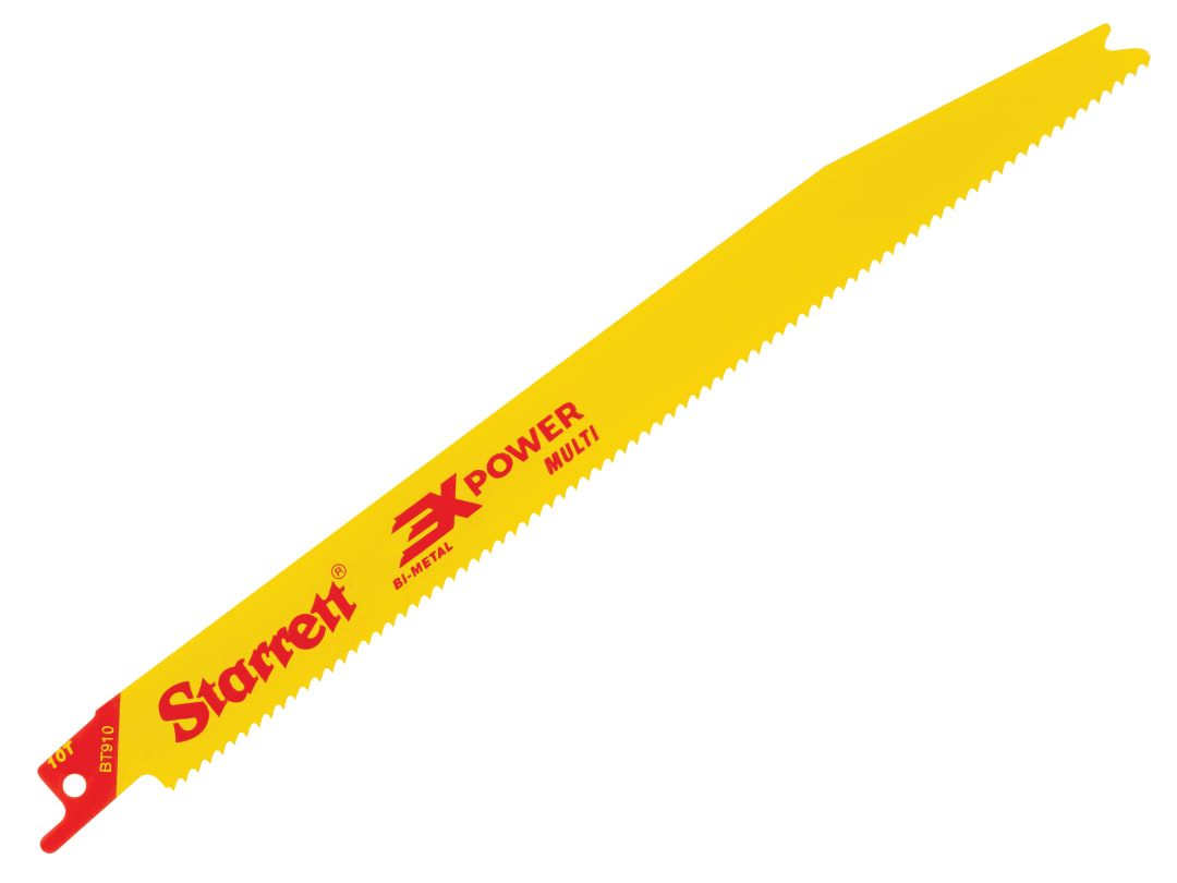 Starrett BT910-5 Bi-Metal Reciprocating Blade, Tapered 228mm 10 TPI (Pack 5) BT910-5