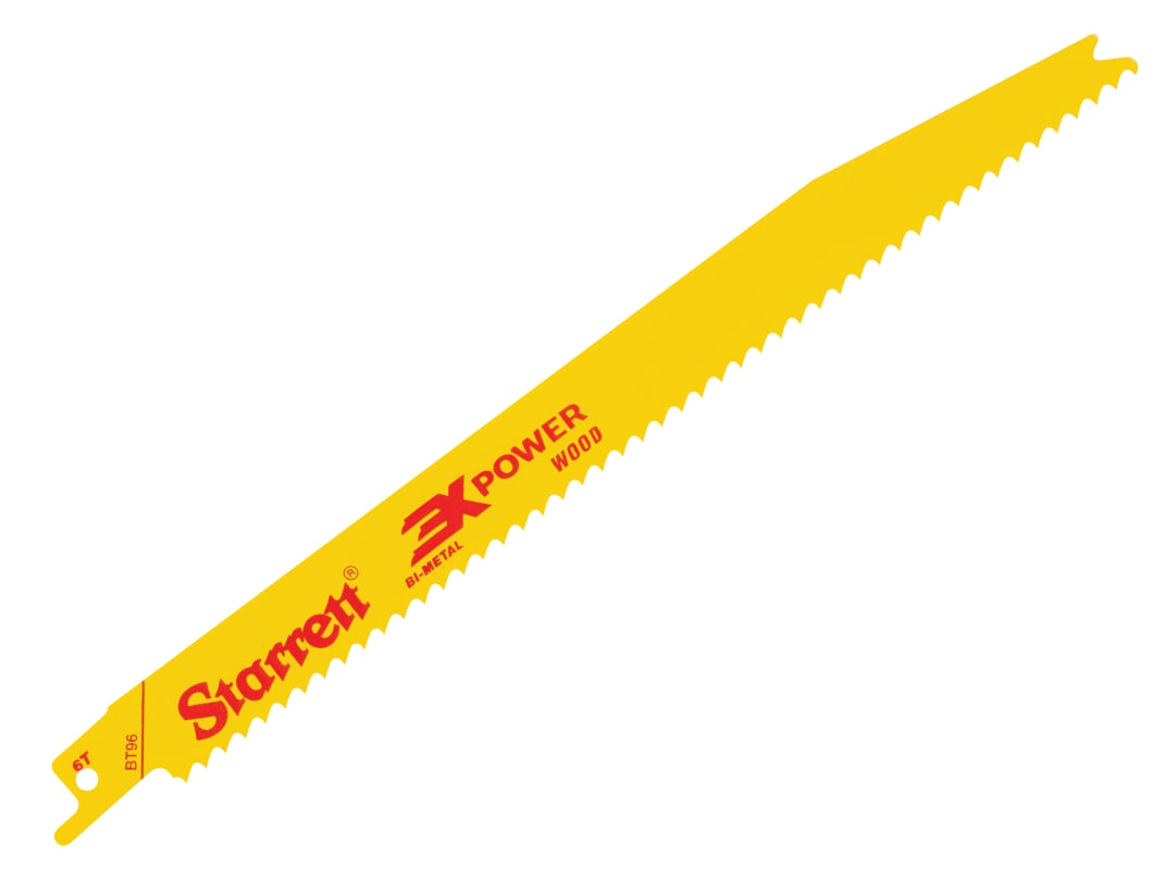 Starrett BT96-5 Bi-Metal Reciprocating Blade, Wood Tapered 228mm 6 TPI (Pack 5) BT96-5