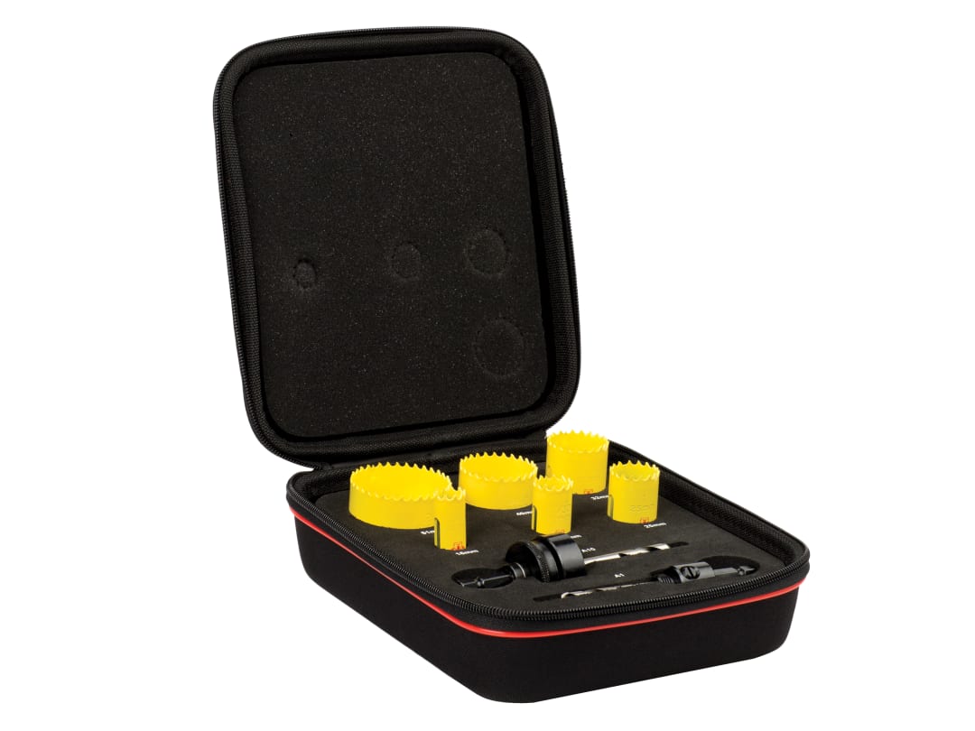 Starrett KFC06021 Fast Cut Bi-Metal Electrician's Holesaw Kit, 8 Piece KFC06021