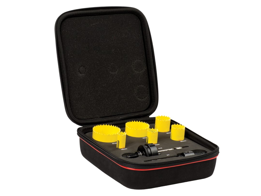 Starrett KFC06022 Fast Cut Bi-Metal Electrician's Holesaw Kit, 8 Piece KFC06022