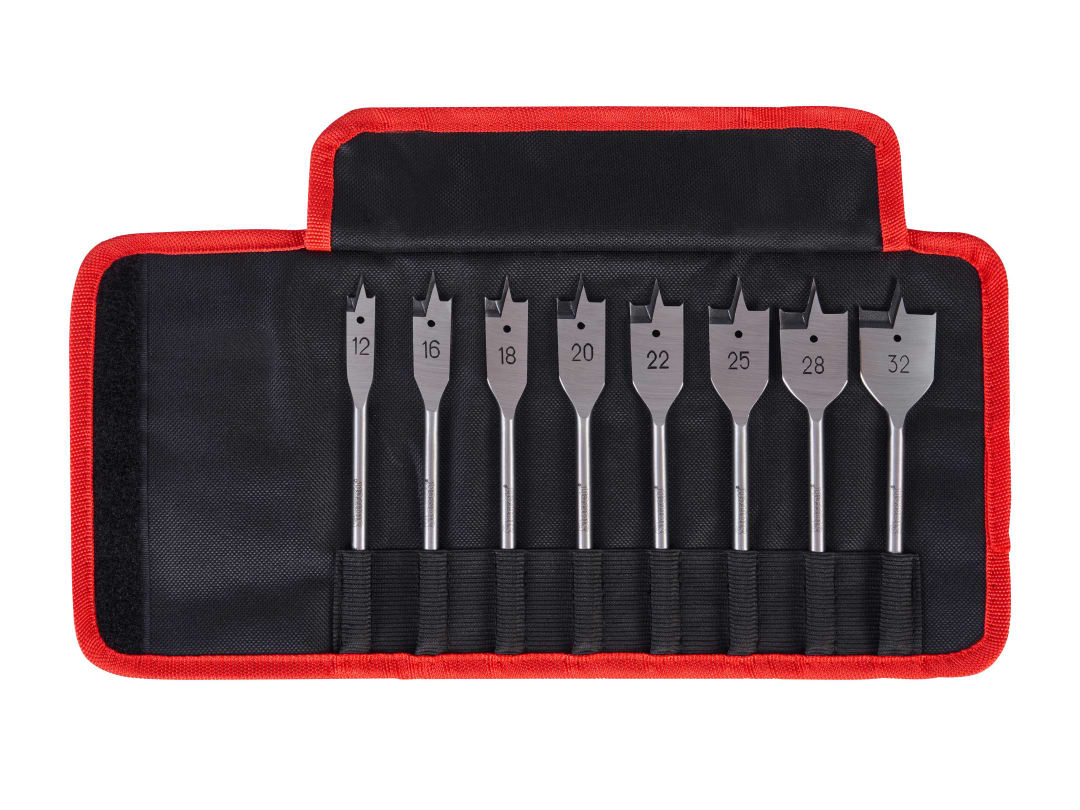Starrett Flat Wood Drill Bit Set, 8 Piece KFWDK08