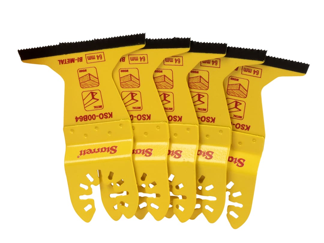 Starrett KSO-00B64-5 Flat-sided Bi-metal Oscillating Blade 40 x 64mm x 18 TPI Pack of 5 KSO-00B64-5