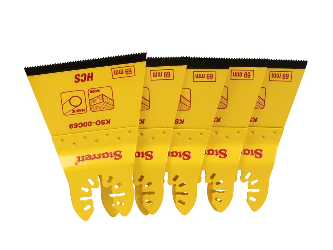 Starrett KSO-00C69-5 Flat-sided HCS Oscillating Blade 69 x 42mm x 18 TPI Pack of 5 KSO-00C69-5