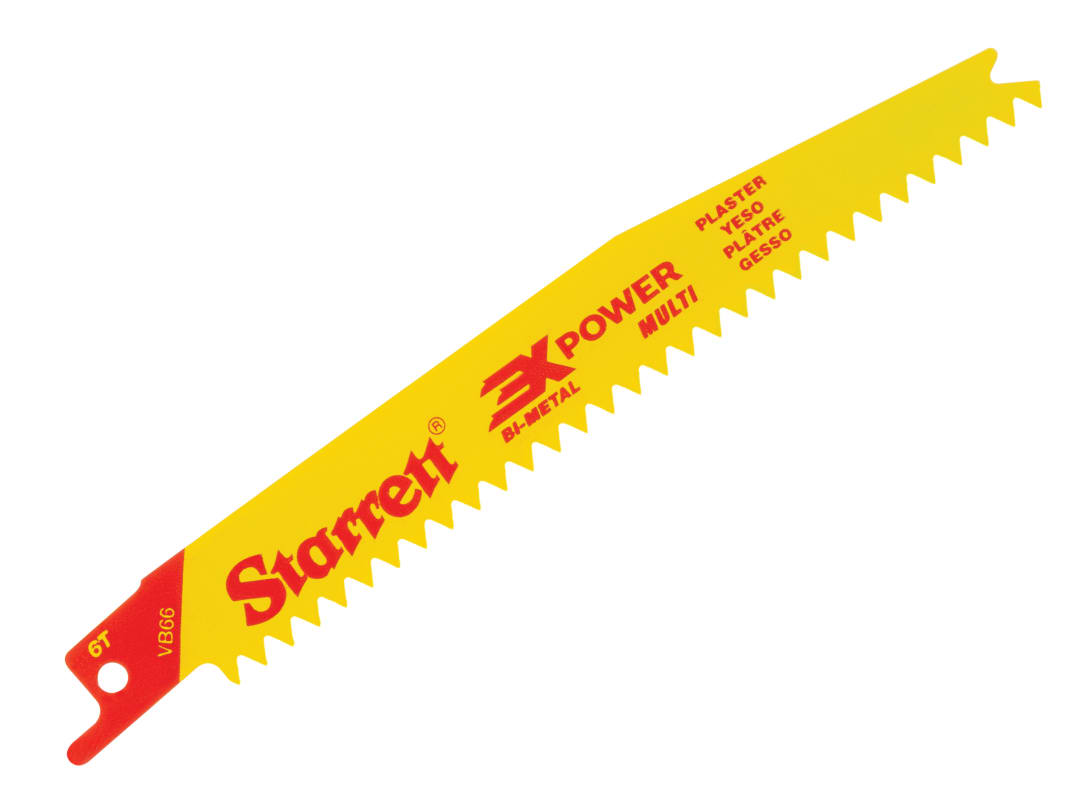 Starrett VB66-5 Bi-Metal Reciprocating Blade, Plasterboard 152mm 6V TPI (Pack 5) VB66-5