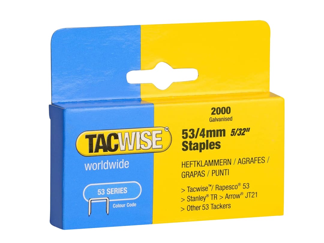 Tacwise 53 Light-Duty Staples 4mm (Type JT21 A) (Pack 2000) 333