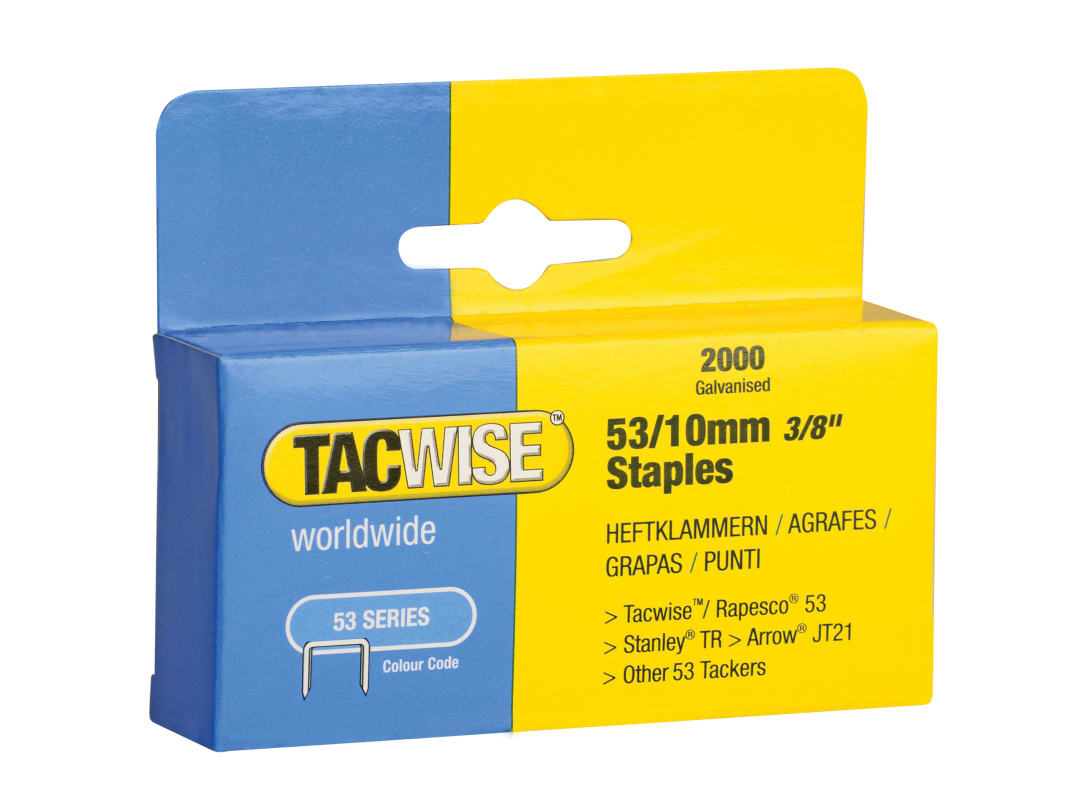 Tacwise 53 Light-Duty Staples 10mm (Type JT21 A) (Pack 2000) 0336