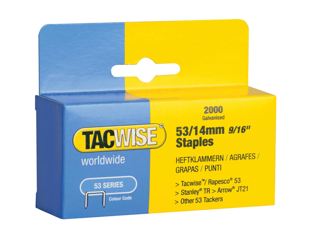 Tacwise 53 Light-Duty Staples 14mm (Type JT21 A) (Pack 2000) 0338
