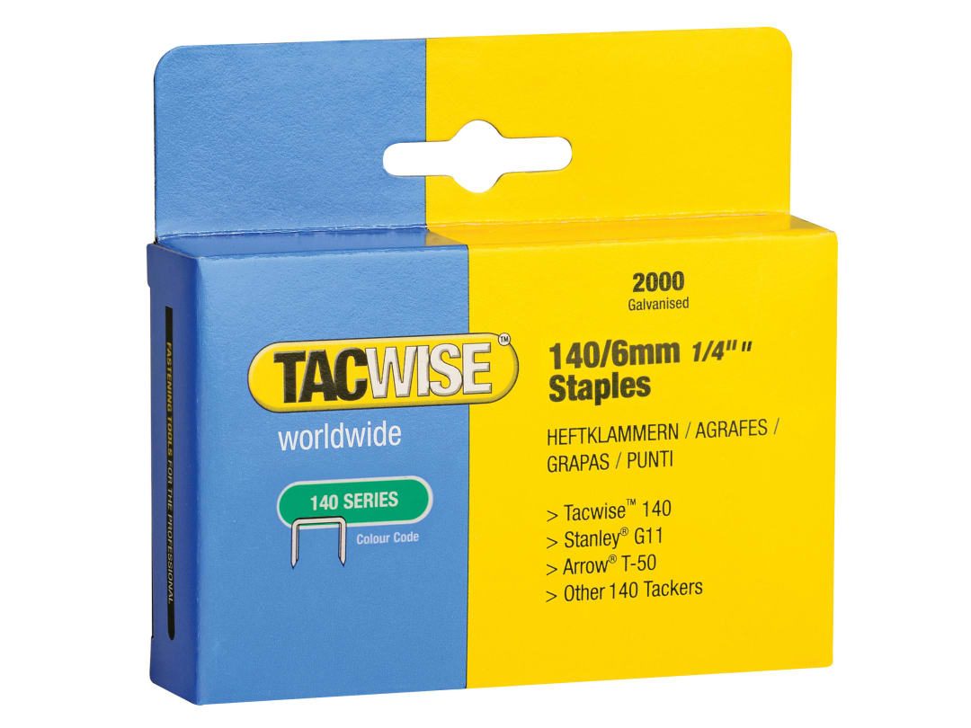 Tacwise 140 Heavy-Duty Staples 6mm (Type T50 G) (Pack 2000) 0345
