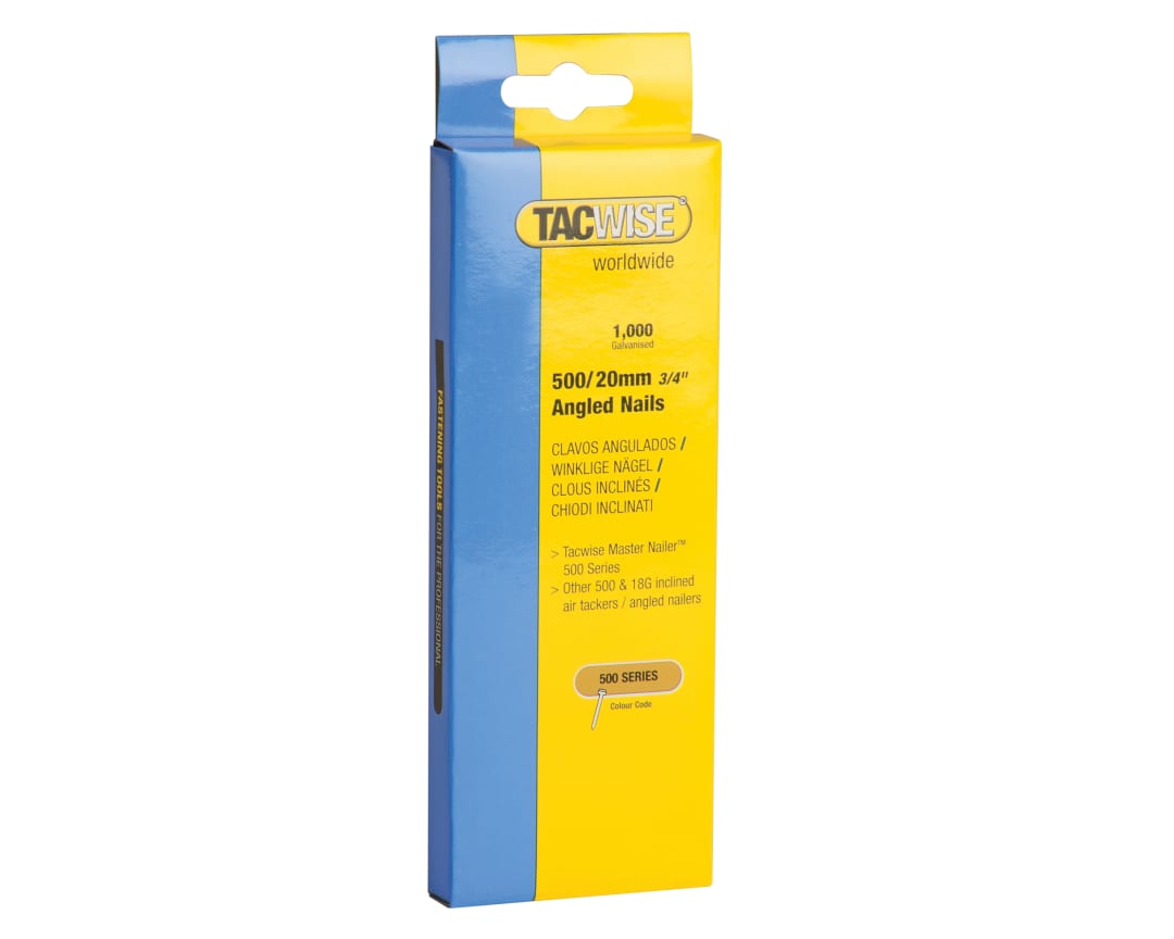 Tacwise 500 18 Gauge 20mm Angled Galvanised Nails (Pack 1000) 0479