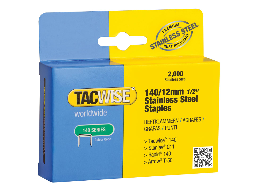 Tacwise 140 Stainless Steel Staples 12mm (Pack 2000) 1220