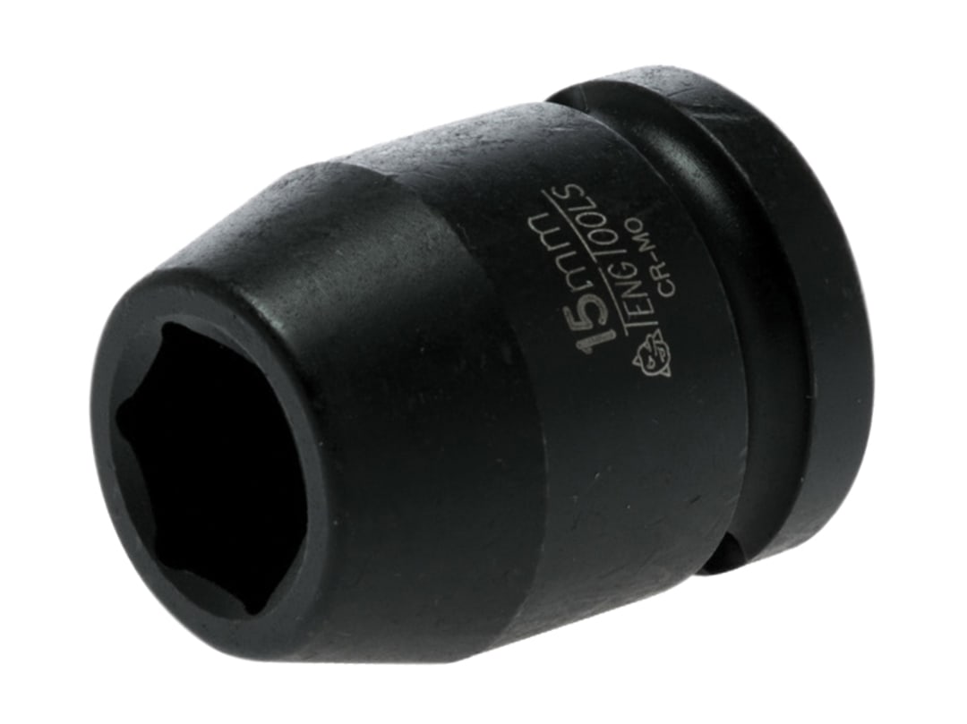 Teng Impact Socket Hexagon 6-Point 1/2in Drive 15mm 920515N