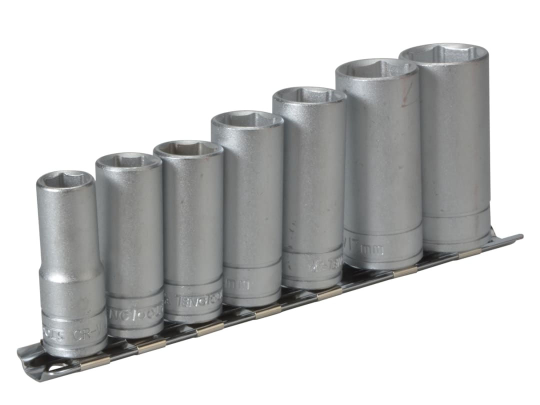 Teng M3807 Socket Clip Rail Set of 7 Metric 3/8in Drive M3807