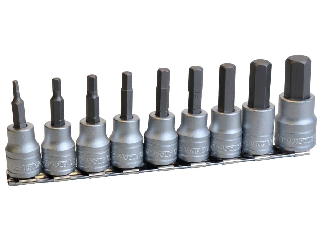 Teng M3812 Socket Clip Rail Hex Socket Metric 3/8in Drive M3812