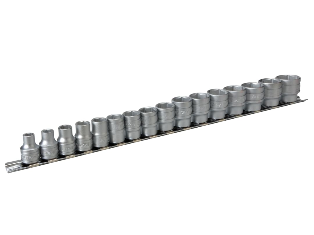 Teng M3816 Socket Clip Rail Set of 16 Metric 3/8in Drive M3816