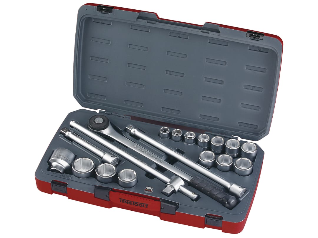 Teng T3418-6 Socket Set of 18 Metric 3/4in Drive T3418-6