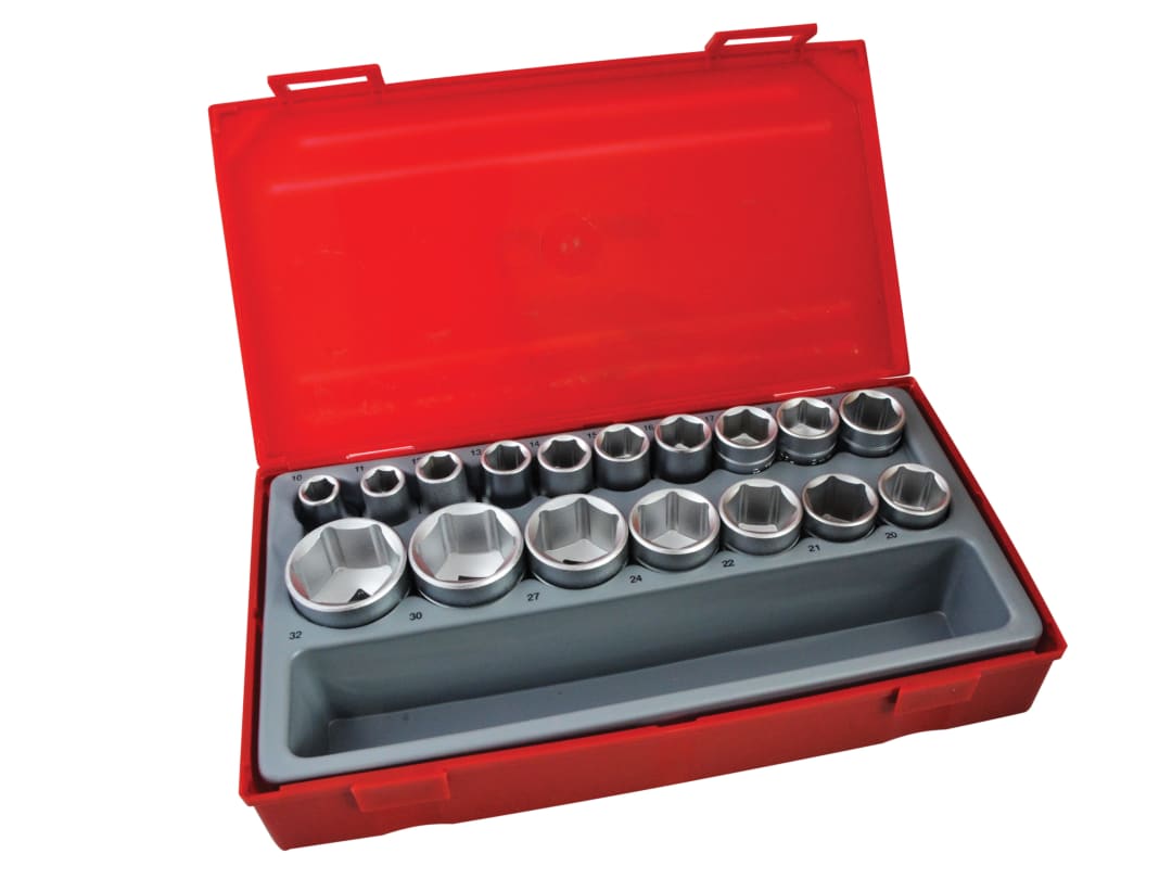 Teng TT1217-6 Metric 6-Pt Socket Set, 17 Piece - 1/2in Drive TT1217-6