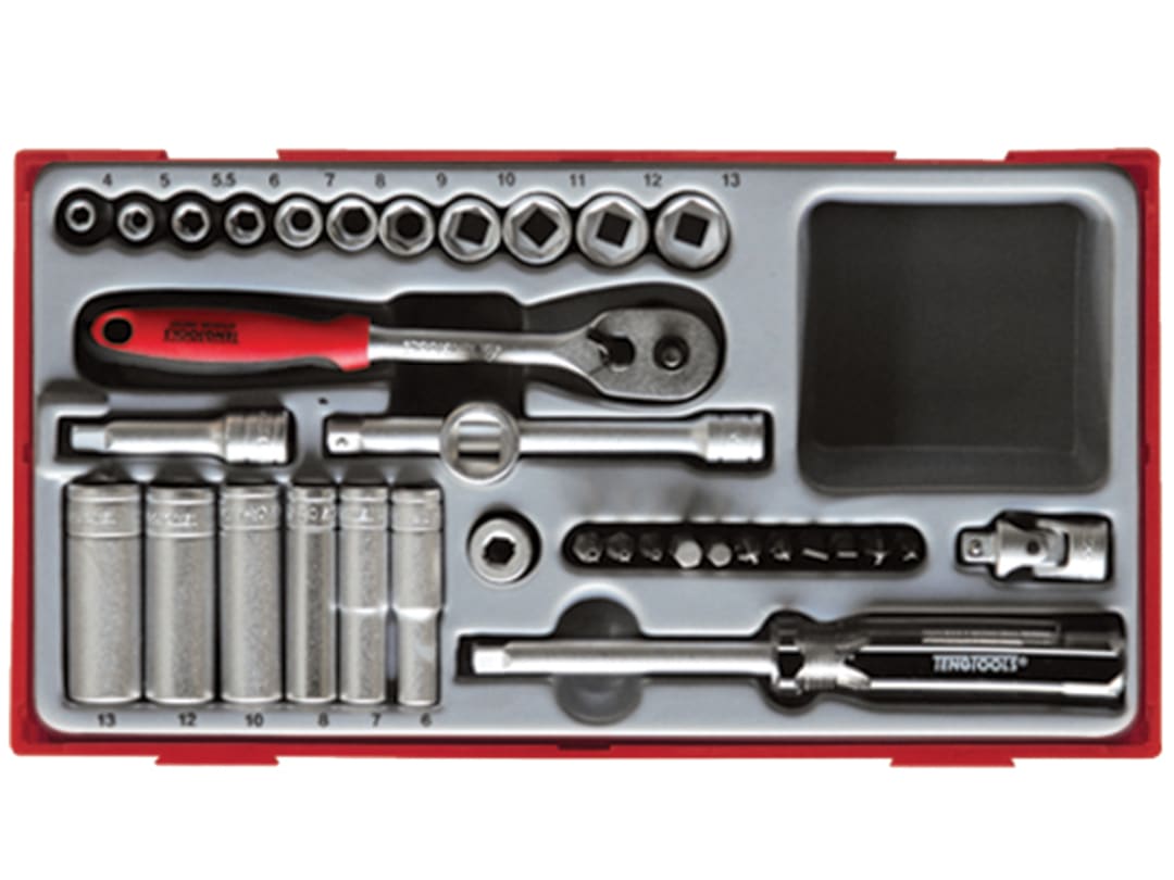 Teng TT1435 4-13mm Socket Set, 35 Piece - 1/4in Drive TT1435