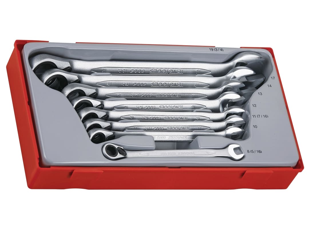 Teng TT6508R Metric Ratchet Combination Spanner Set, 8 Piece TT6508R