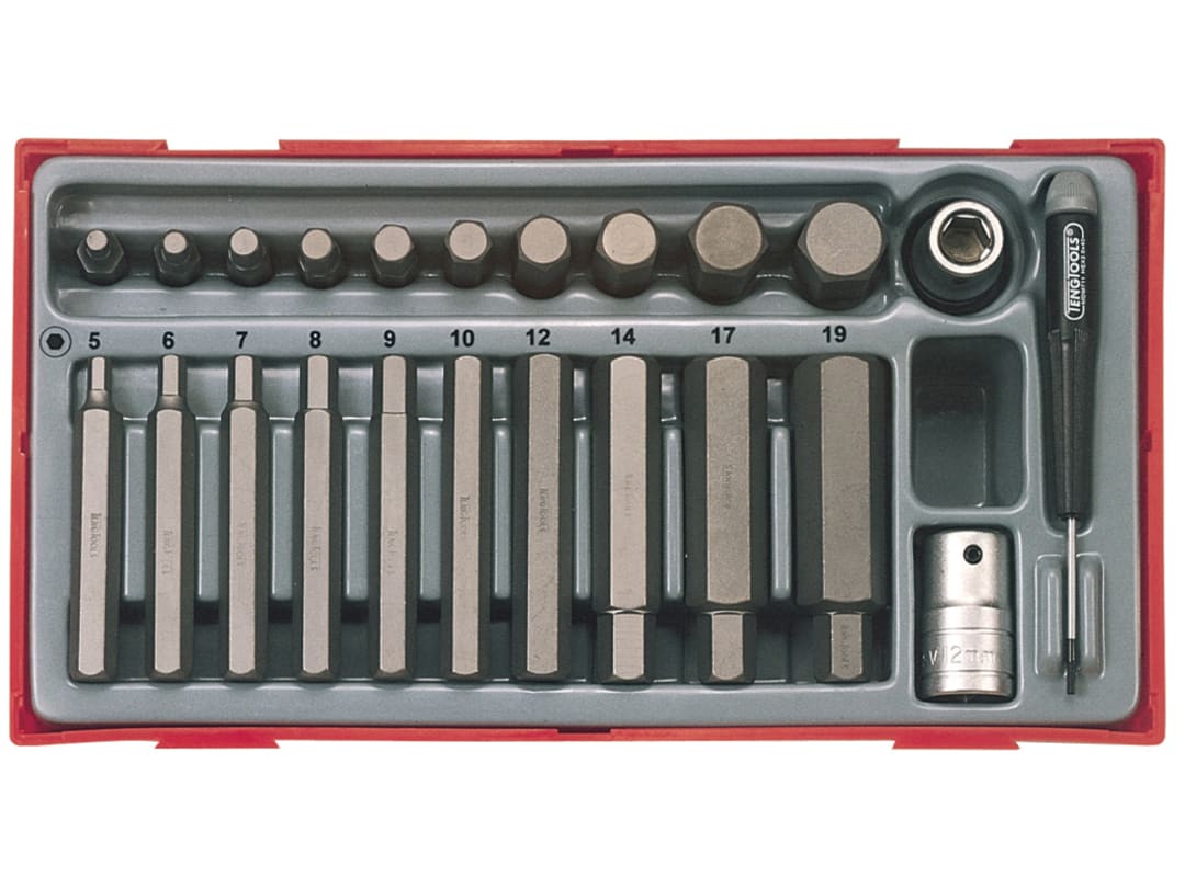 Teng TTHEX23 Metric Hex Bit Socket Set, 23 Piece - 1/2in Drive TTHEX23