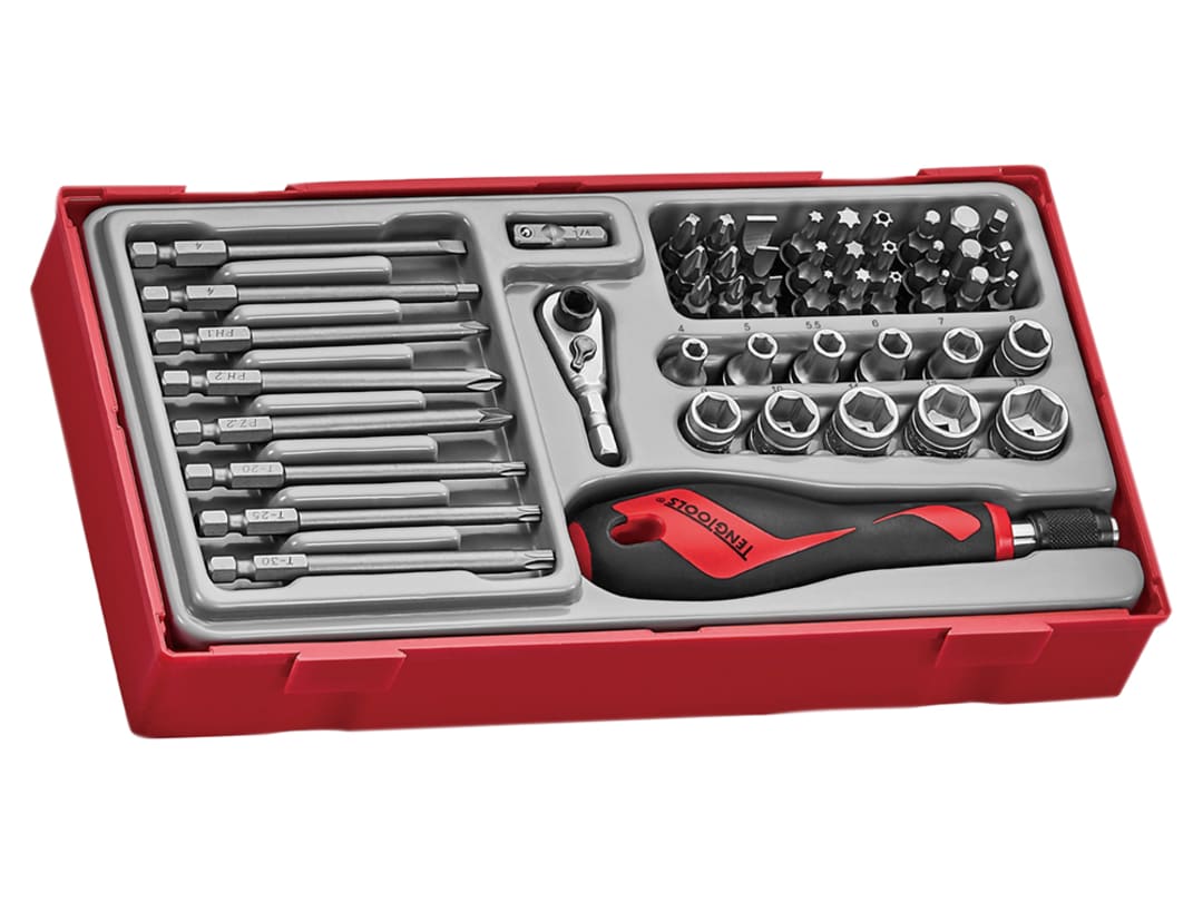 Teng TTMDQ49 Bit & Quick Chuck Driver Set, 49 Piece - 1/4in Drive TTMDQ49
