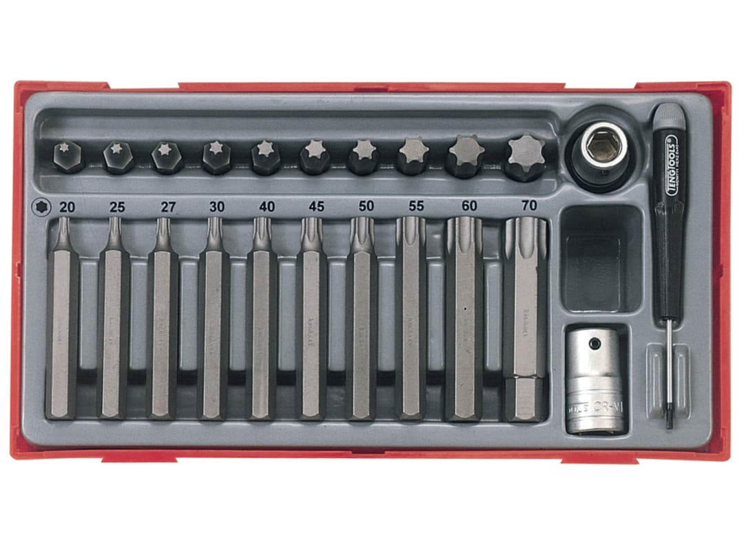 Teng TTTX23 TX Bit Socket Set, 23 Piece - 1/2in Drive TC23