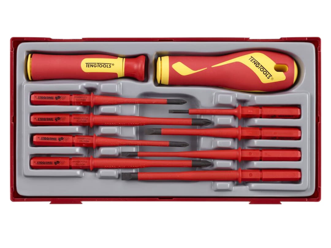Teng Insulated Interchangeable Blade Screwdriver Set, 10 Piece TTV710N