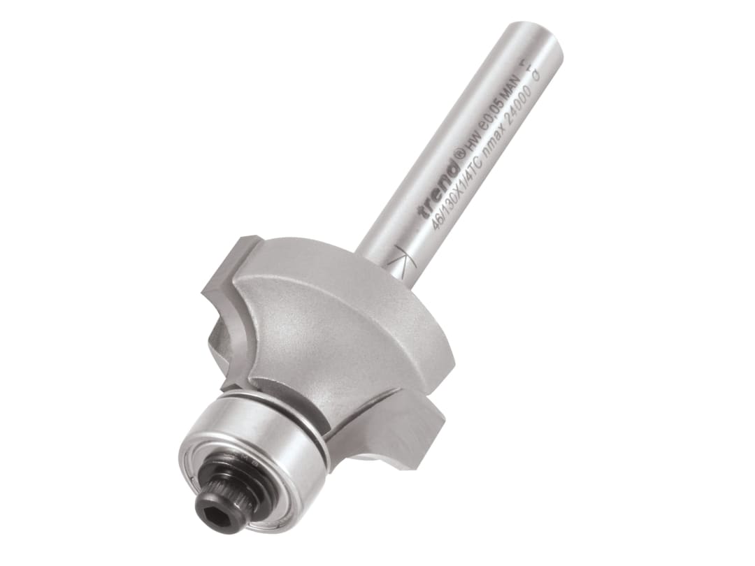 Trend 46/130 x 1/4 TCT Bearing Guided Ovolo & Round Over 6.3mm Radius 46/130X1/4TC