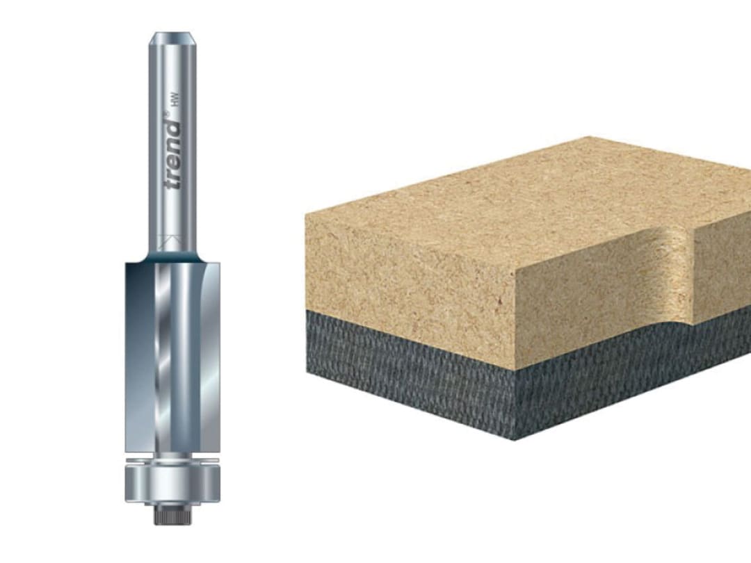 Trend 46/80 x 1/4 TCT 90° Bearing Guided Triple Flute Cutter 12.7 x 25.4mm 46/80X1/4TC