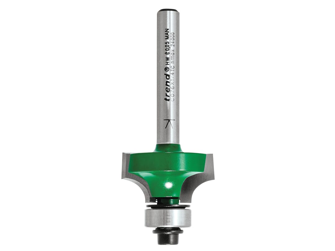 Trend C076 x 1/4 TCT Bearing Guided Ovolo & Round Over 6.3mm Radius C076X1/4TC